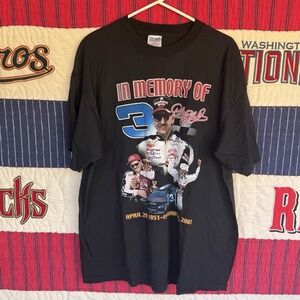 Size XXL - Vintage 90s Dale Earnhardt In Memory of Memorial Black T-Shirt